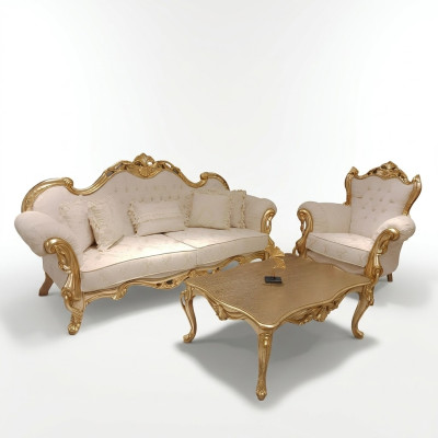 Sofa 3+3 Sitzer Chesterfield Luxus Sofa 2tlg. Sofagarnitur Klassisch Möbel Neu