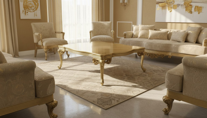 Couchtisch Wohnzimmertisch Gold Luxus Couchtische Beistelltisch Sofatisch Neu