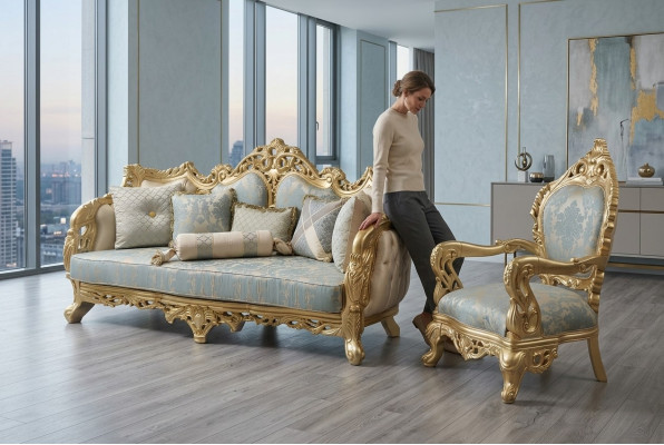 Klassisch Sofagarnitur 3+3+1 Sitzer Chesterfield Relax Sessel Möbel Sofa Neu