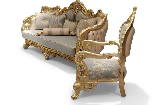 Klassisch Sofagarnitur 3+3+1 Sitzer Chesterfield Relax Sessel Möbel Sofa Neu