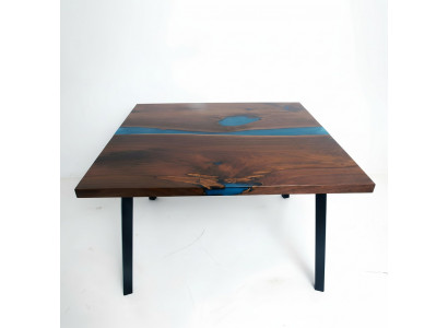 Couchtisch River Table Echtes Holz Flusstisch Massiv Dekorative Epoxidharz