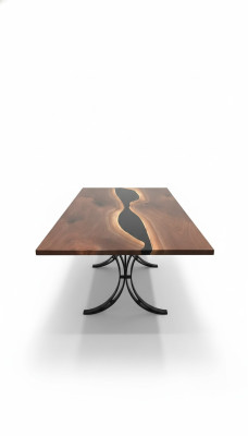 Epoxidharz Esstisch River Table Echtes Holz Massiv Tische 240x100 Flusstisch Neu