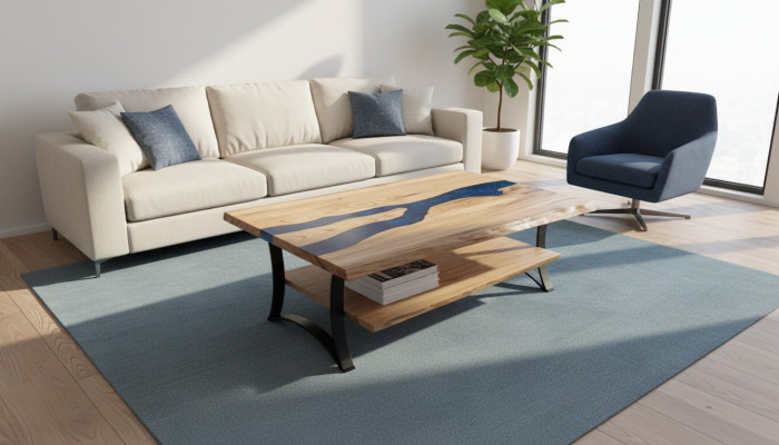 Couchtisch River Table Echtes Holz Flusstisch Epoxidharz Massiv Tische