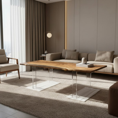 River Table Epoxidharz Couchtisch Massiv Tische 120x60 Flusstisch