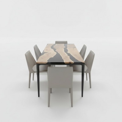 Couchtisch Black River Table Echtes Holz Flusstisch 220x90 Tische Epoxidharz Neu