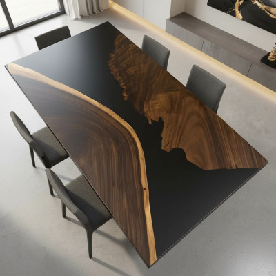 Esstisch River Table Echtes Deko Holz Flusstisch Massiv Epoxidharz Tische