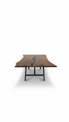Holz massive möbel esstisch epoxid harz echtes epoxy tisch giessharz wasserfall