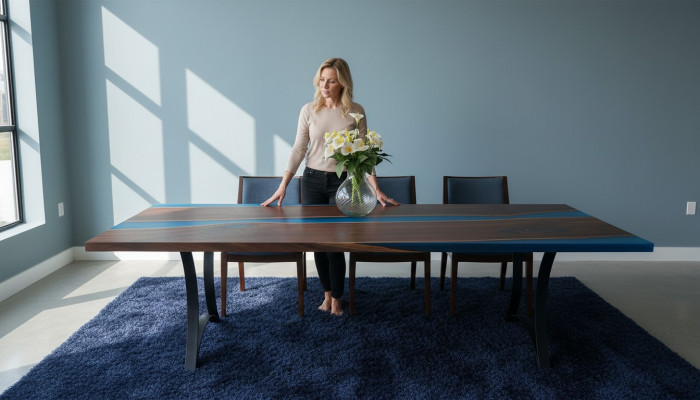 Moderne Tische Esstisch Meer Design Tisch Harz Fluss Möbel 220x90 Epoxid Ozean