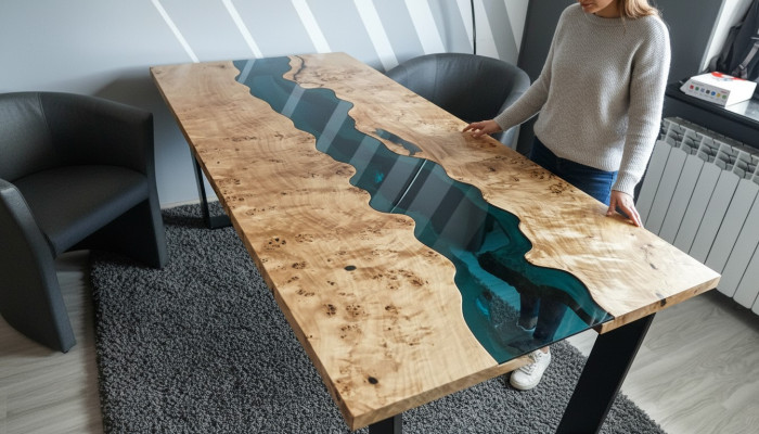 Tische epoxid harz esstisch holz massive möbel epoxy tisch giessharz wasserfall