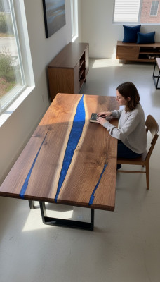 Wasserfall tisch epoxid harz esstisch epoxy tische echtes holz massive möbel