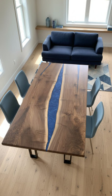 Wasserfall tisch epoxid harz esstisch epoxy tische echtes holz massive möbel