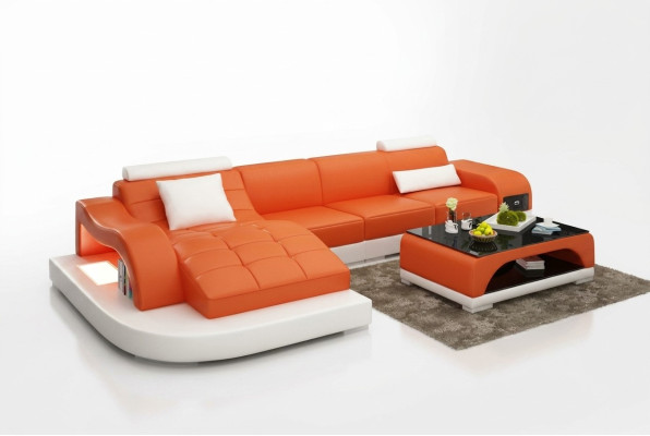 Ecksofa Wohnlandschaft Ledersofa Designer Sofa Sofa Couch Polster Ecksofa Orange