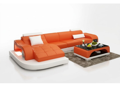 Ecksofa Wohnlandschaft Ledersofa Designer Sofa Sofa Couch Polster Ecksofa Orange