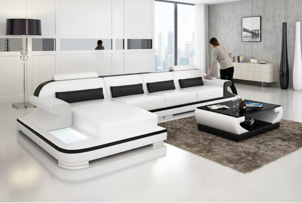 Ledersofa Eckcouch Polstergarnitur Sofa Polster Couch Eckgarnitur Wohnlandschaft