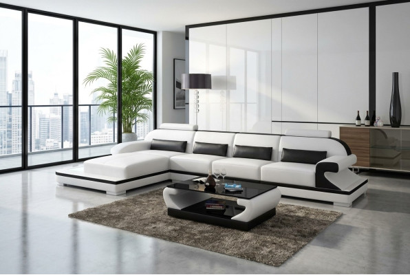 Ledersofa Eckcouch Polstergarnitur Sofa Polster Couch Eckgarnitur Wohnlandschaft