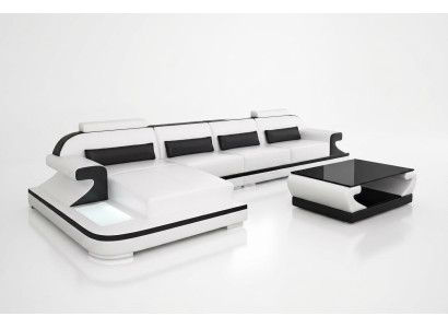 Ledersofa Eckcouch Polstergarnitur Sofa Polster Couch Eckgarnitur Wohnlandschaft