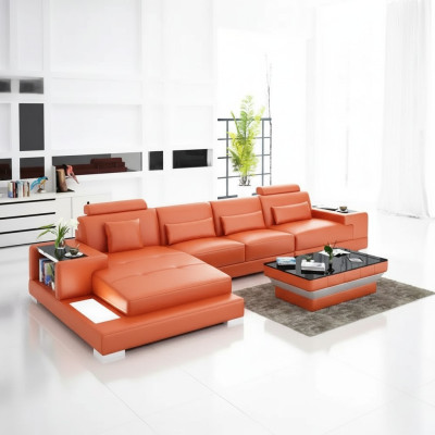 Polster Ecksofa Wohnlandschaft Designer-Sofa Ecksofa L-Form Ecksofa Ledersofa