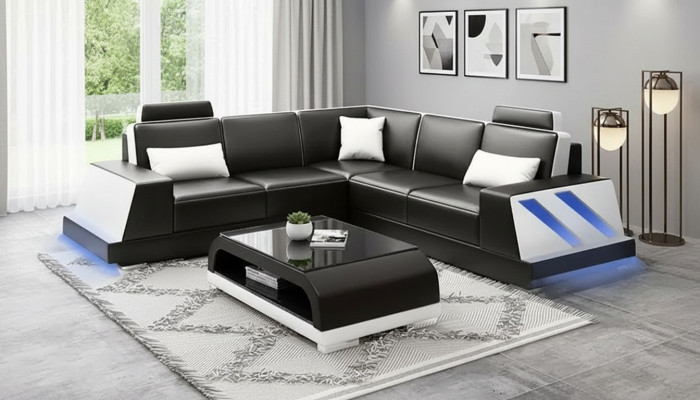 Ecksofa Beleuchtet Led Couch Sofa Polster Eckgarnitur Sofa Garnituren Couchtisch