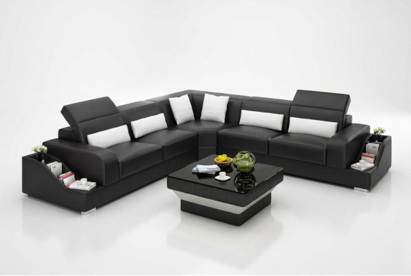 Ledersofa Eckcouch Polstergarnitur Sofa Couch Wohnlandschaft Polster Eckgarnitur