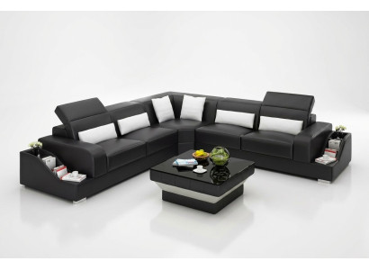 Ledersofa Eckcouch Polstergarnitur Sofa Couch Wohnlandschaft Polster Eckgarnitur