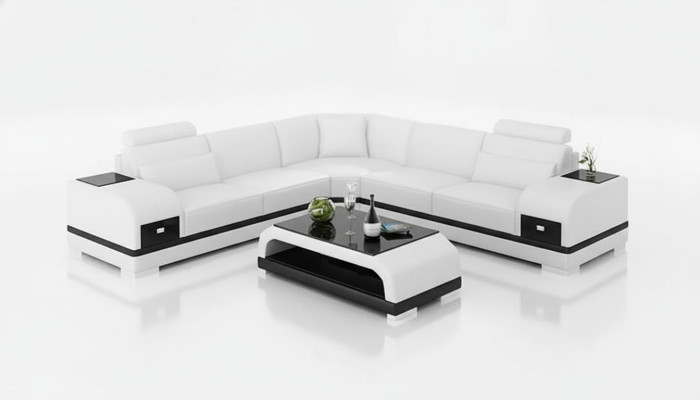 Design Ledergarnitur Couchen Eckcouch Sofa Polster Sofas Ledercouch Wohnzimmer