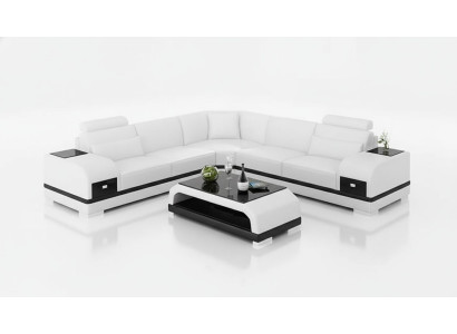 Design Ledergarnitur Couchen Eckcouch Sofa Polster Sofas Ledercouch Wohnzimmer