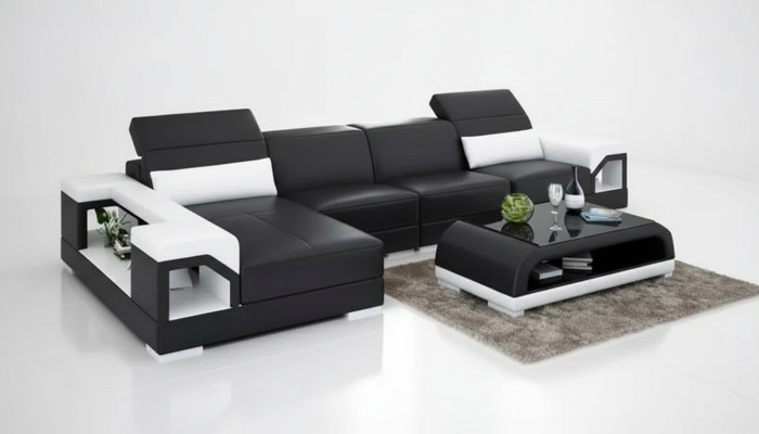 Ecksofa Polster Ecksofa Modernes LForm Couchtisch Sofa Wohnlandschaft 2tlg. Neu