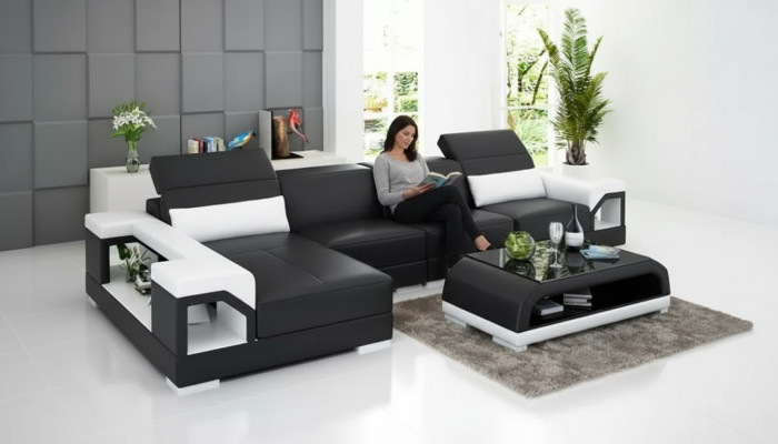 Design Couchen Eckcouch Ledergarnitur Sofa Polster Sofas Ledercouch Wohnzimmer