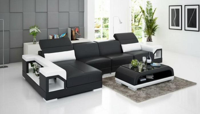Design Couchen Eckcouch Ledergarnitur Sofa Polster Sofas Ledercouch Wohnzimmer