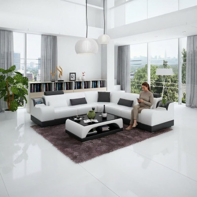 Ecksofa Moderne Eckcouch Design Wohnzimmer Möbel Lederpolster Couch