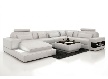 Ecksofa Polster Ledersofa Designer-Sofa Ecksofa U-Form Modernes Sofa