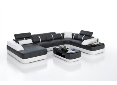 Leder xxl couch sofa wohnzimmer landschaft moderne designer eckpolster