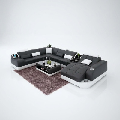 Polsterecke Ledersofa Wohnzimmersofa Eckcouch Eckgarnitur Sofa mit