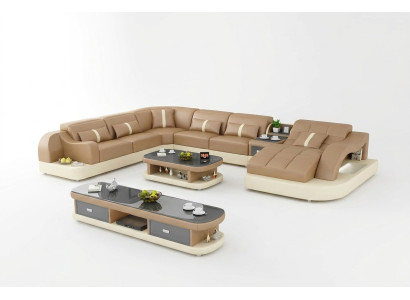 Leder xxl couch sofa polster wohnzimmer landschaft moderne designer