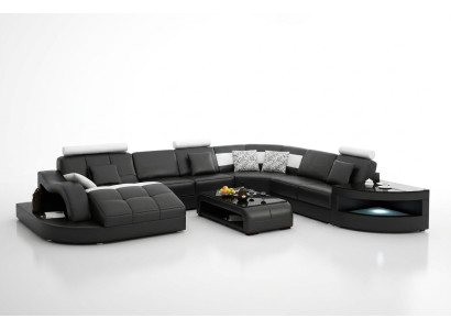 Eckcouch Design Ecksofa Wohnzimmer Möbel Lederpolster Couch Sofa Wohnlandschaft