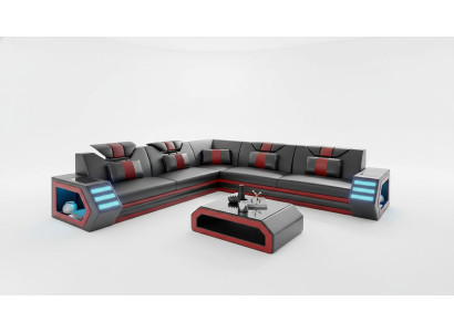 Lederpolster Design Wohnzimmer Ecksofa Eckcouch Couch Sofa L Form Wohnlandschaft