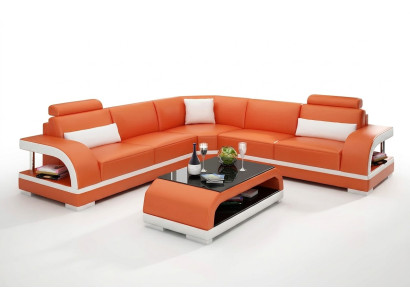 Ledersofa Ecksofa Polster Eckgarnitur Sofa Polster Couch Garnitur Wohnlandschaft