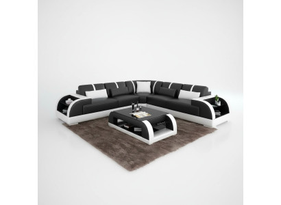 Design Moderne Ecksofa Wohnzimmer Möbel Eckcouch Lederpolster Couch