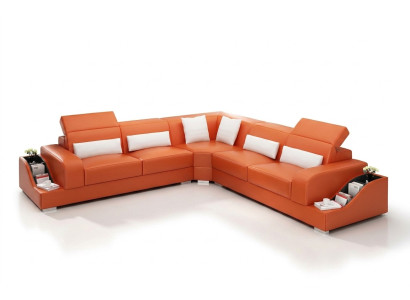 Design Möbel Ecksofa Wohnzimmer Eckcouch Lederpolster Couch Sofa