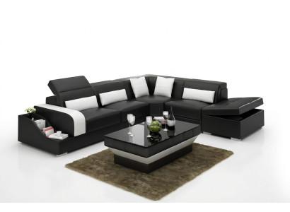 Design Moderne Eckcouch Ecksofa Wohnzimmer Lederpolster Couch Sofa