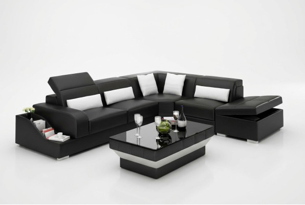 Garnitur Eckgarnitur Sofa Ledersofa Ecksofa Polster Polster Couch Wohnlandschaft
