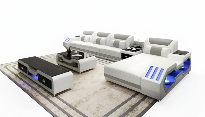 Lederpolster Design Ecksofa Eckcouch Couch Sofa L Form Wohnlandschaft