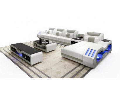 Lederpolster Design Ecksofa Eckcouch Couch Sofa L Form Wohnlandschaft