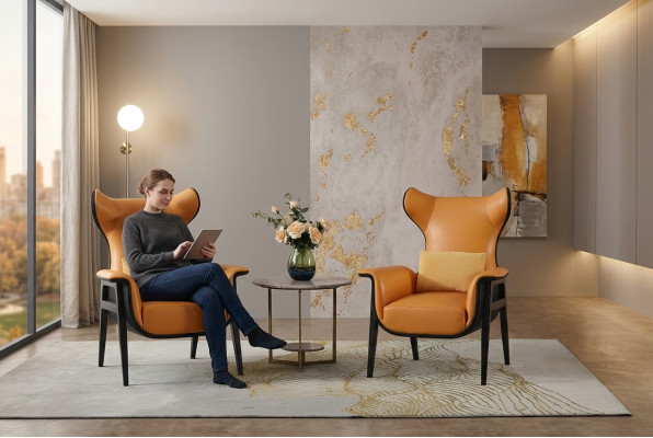 Moderner Sessel Polstersessel Relax Ohren Sofa Couch Designer Club
