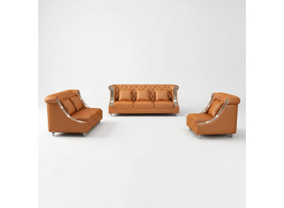 Moderne Sofa Couch 3 Sitzer Chesterfield Ledersofa Dreisitzer Couchen