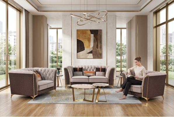 Exklusive Polster Möbel 32 Sitzer Couch Garnitur 2tlg. Designer Wohnlandschaft