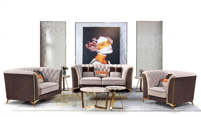 Exklusive Polster Möbel 32 Sitzer Couch Garnitur 2tlg. Designer Wohnlandschaft