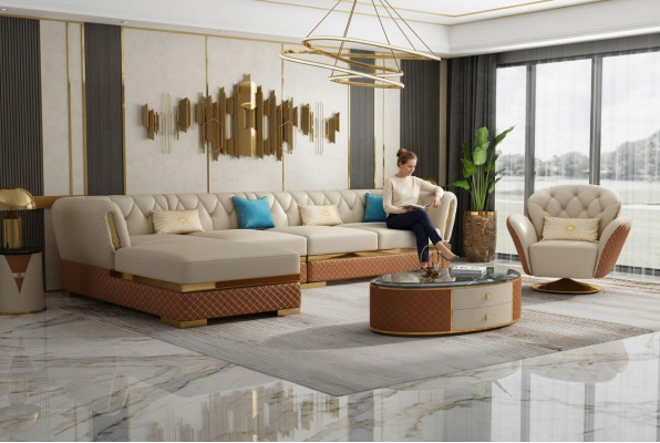 Sofa Garnitur Eckgarnitur Ledersofa Ecksofa Polster Polster Couch Wohnlandschaft