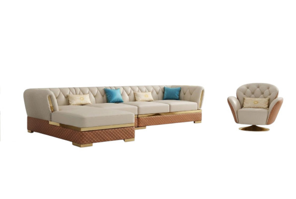Exklusive Ecksofa Möbel Wohnzimmer Couch Polster Luxus Sofa Eckgarnitur