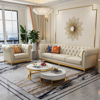 Design Wohnlandschaft Sofagarnitur 3+1 Sitzer Ledersofa Wohnzimmer